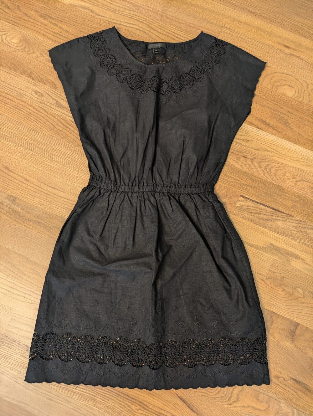 J. Crew Black Crochet-Trim Mini Dress - Size 00